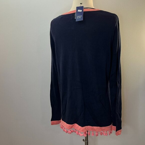 Crown & Ivy Women's Navy Country Roads II Signature Sweater - Size XL - NWT $65 - Picture 4 of 4